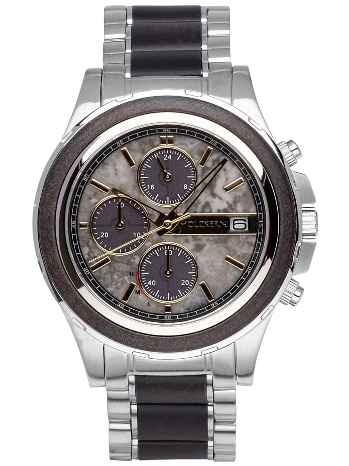 Holzkern Herrenuhr Solar-Chronograph Kairo Ahorn Schwarz/Marmor günstig kaufen onesize