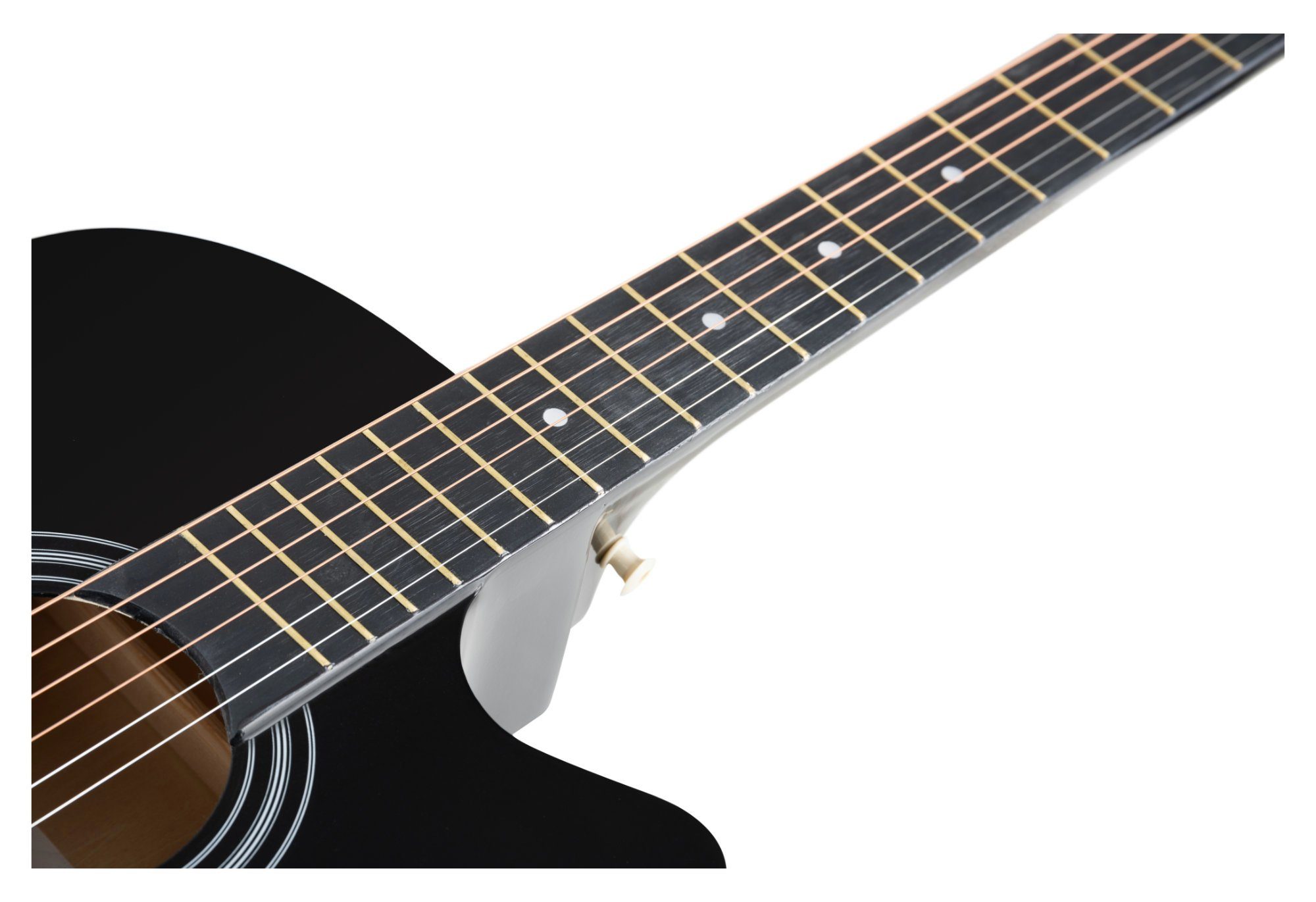 Rocktile Westerngitarre WSD-5C Slim Line Westerngitarren Set - Dreadnought Akustik Gitarre, Set inkl. Tasche, Ersatzsaiten, Gurt und Plektren