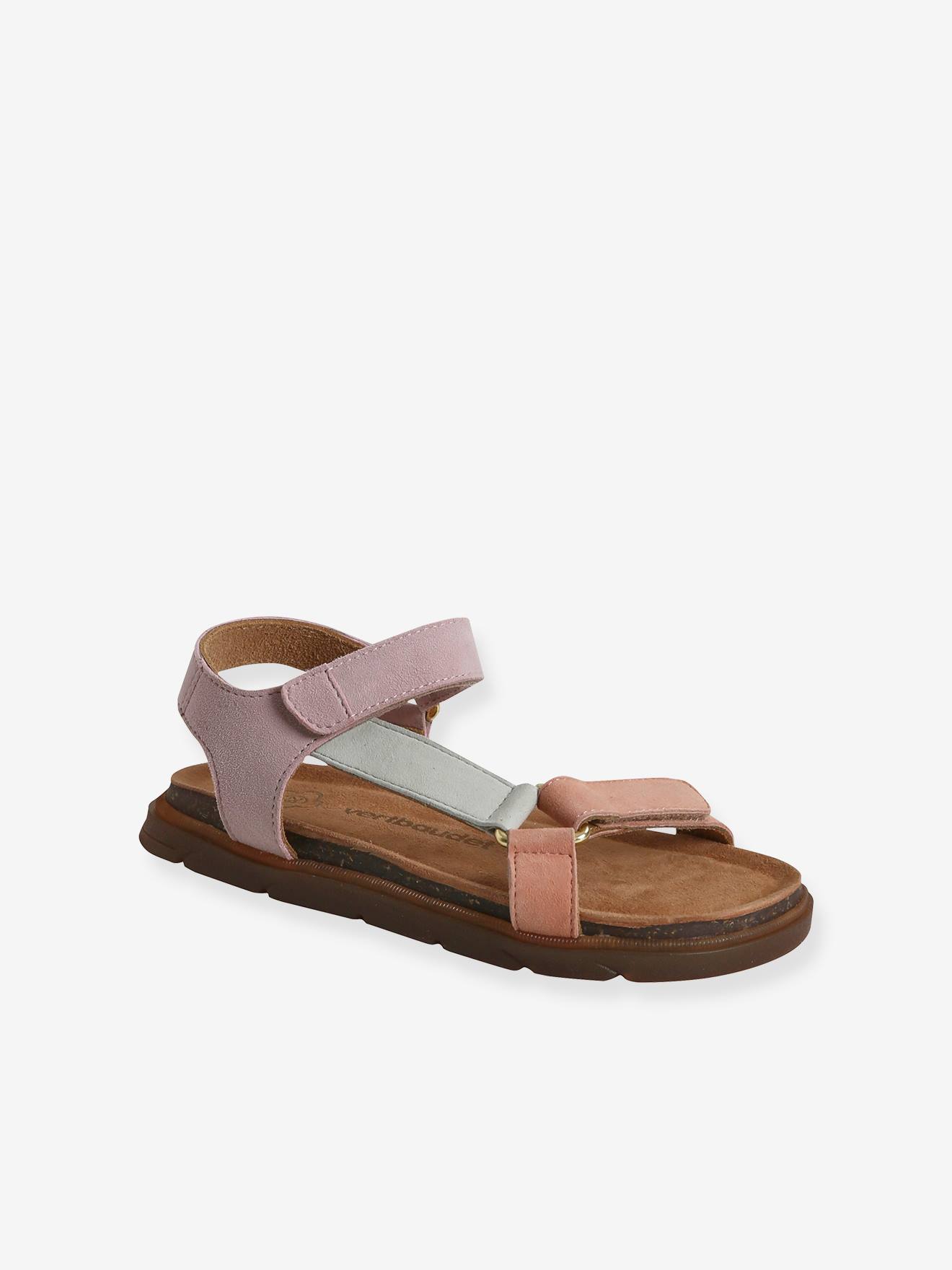 Vertbaudet Mädchen Klett-Sandalen - dunkelrosa