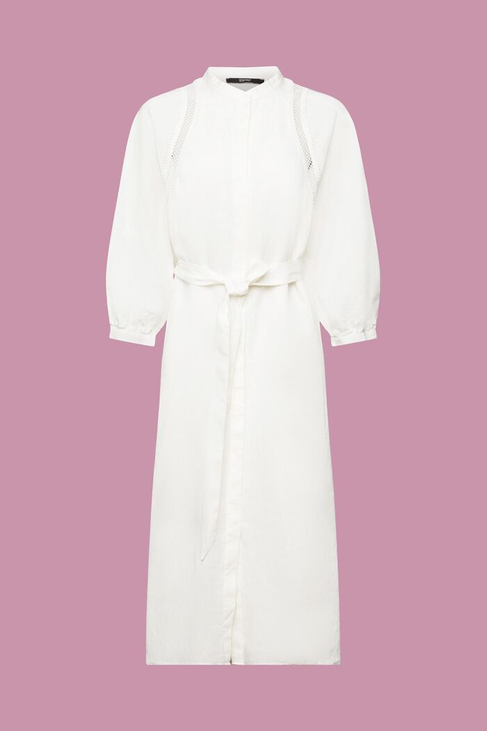 Midikleid aus gewebtem Leinen