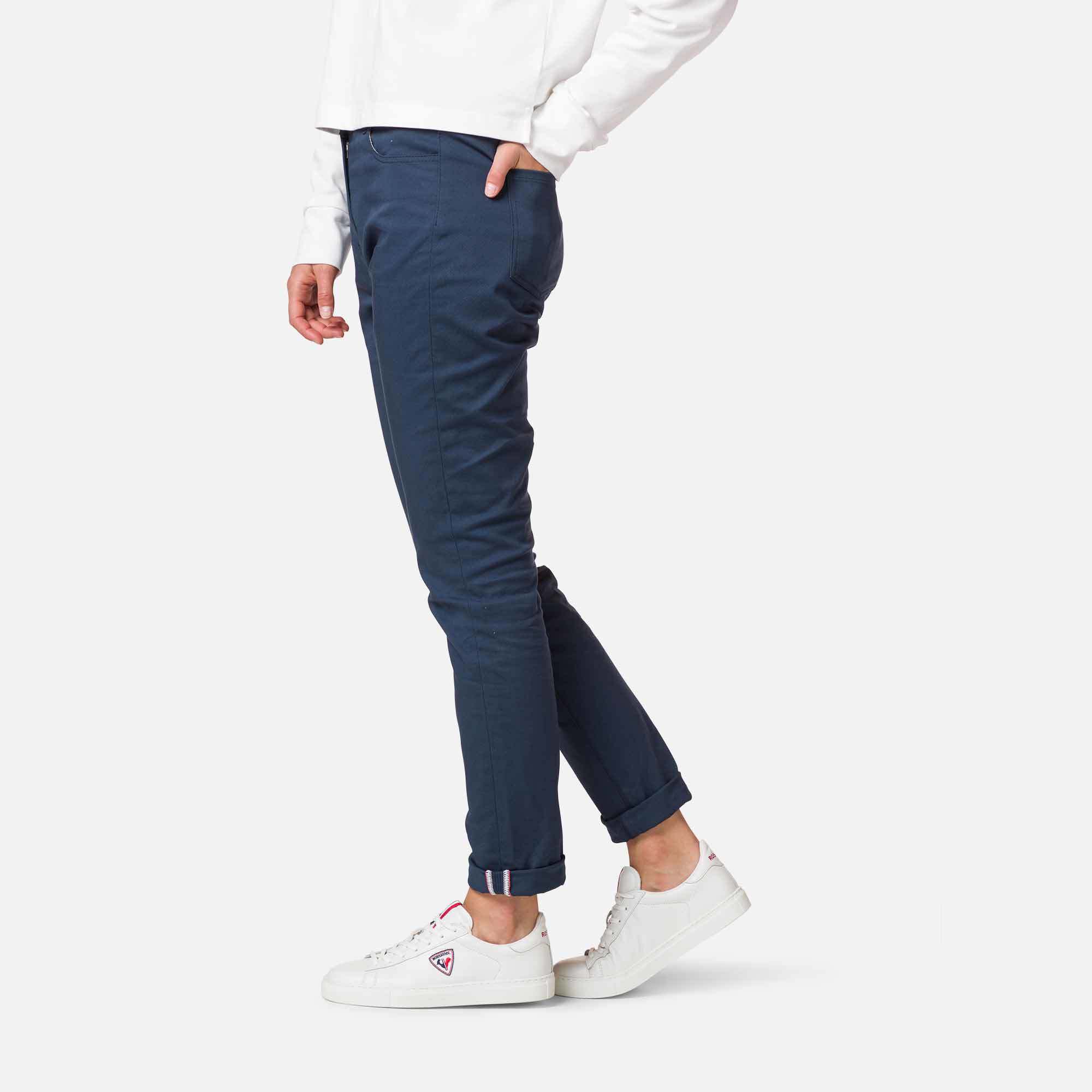 Pantalon slim en coton bio femme
