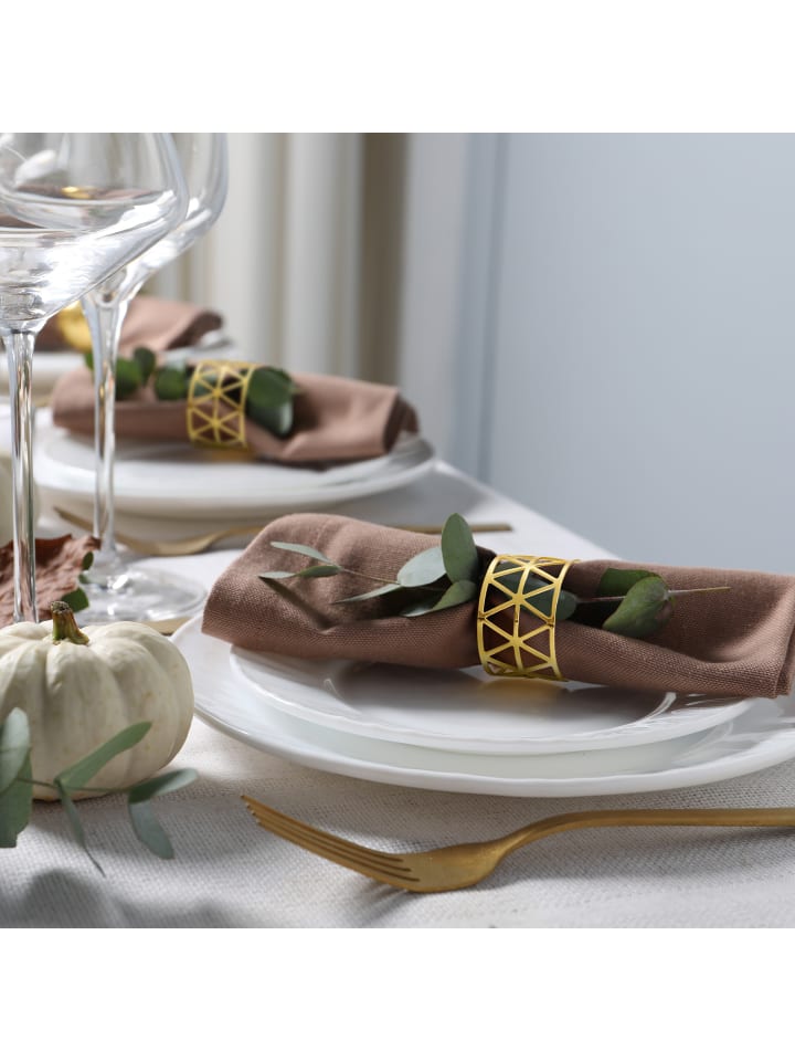 relaxdays 12 x Serviettenringe in Gold günstig kaufen onesize