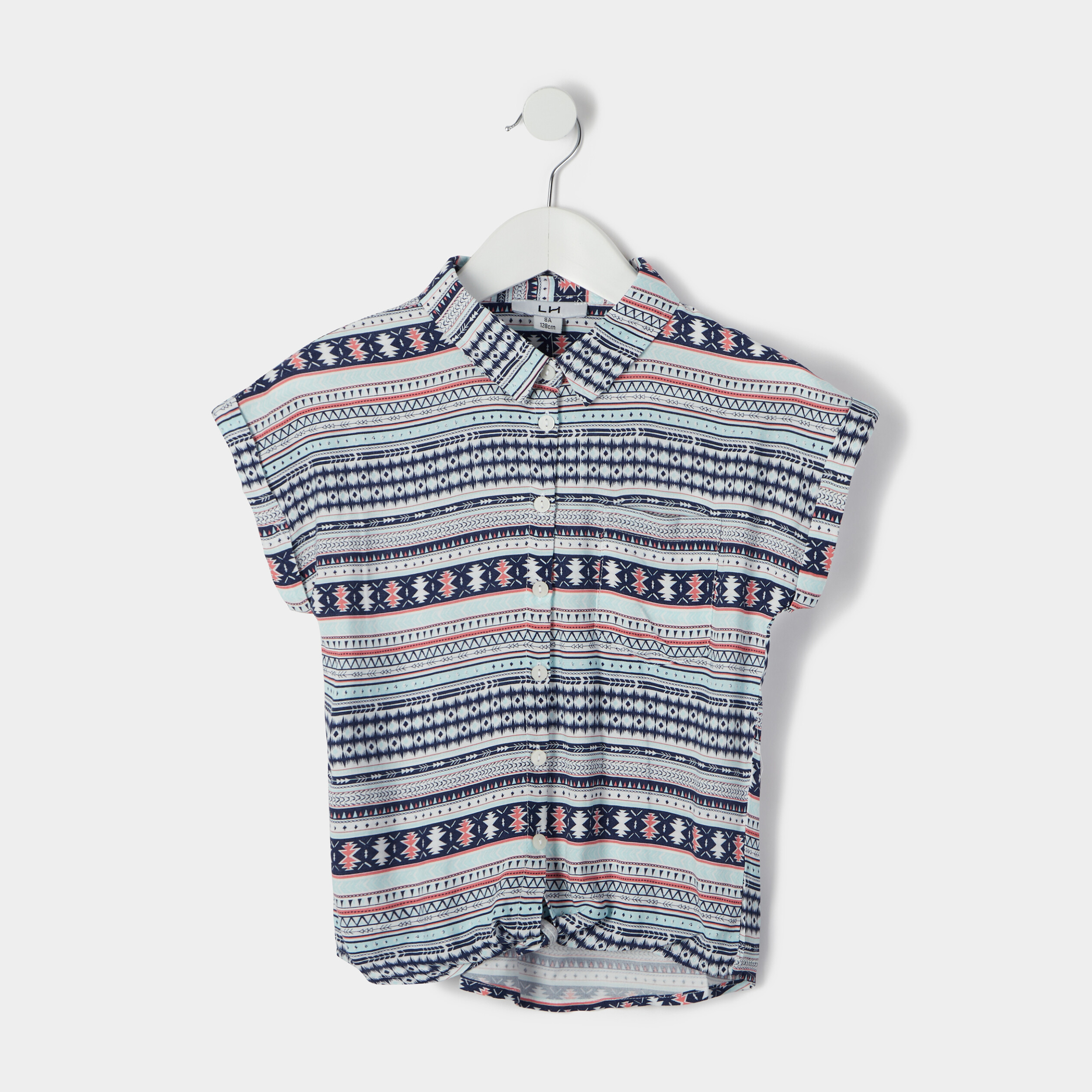 Chemise manches courtes nouée blanc fille | La Halle