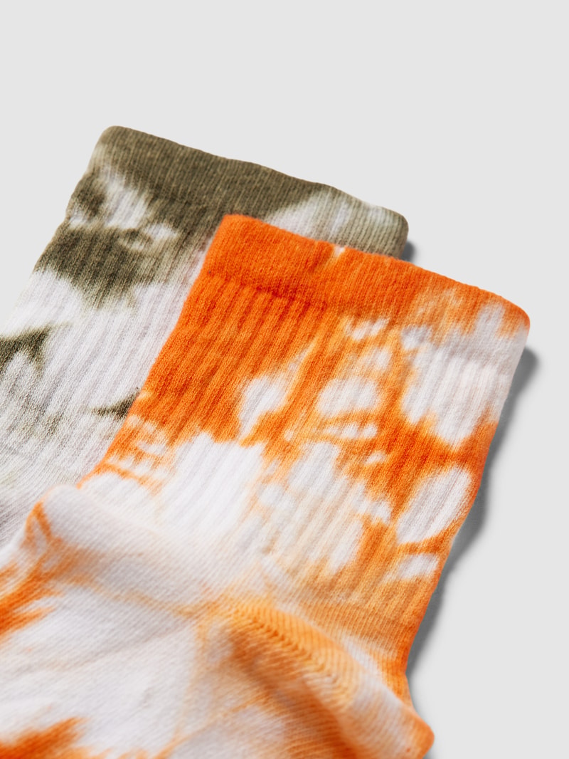 Socken mit Batik-Look im 2er-Pack in orange