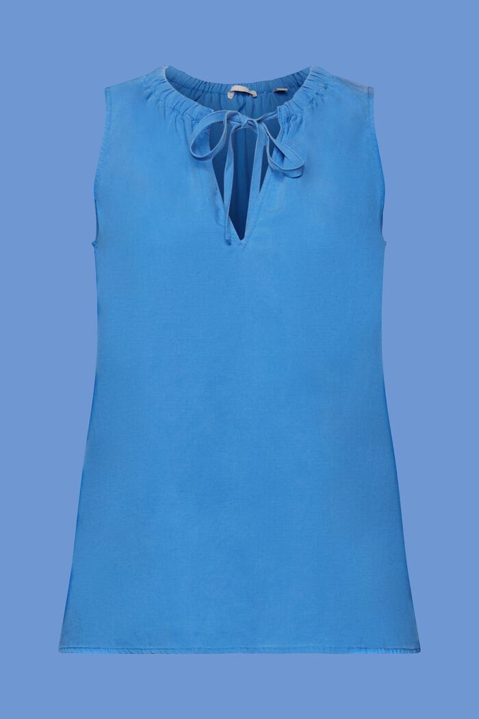 Ärmellose Bluse mit elastischem Kragen