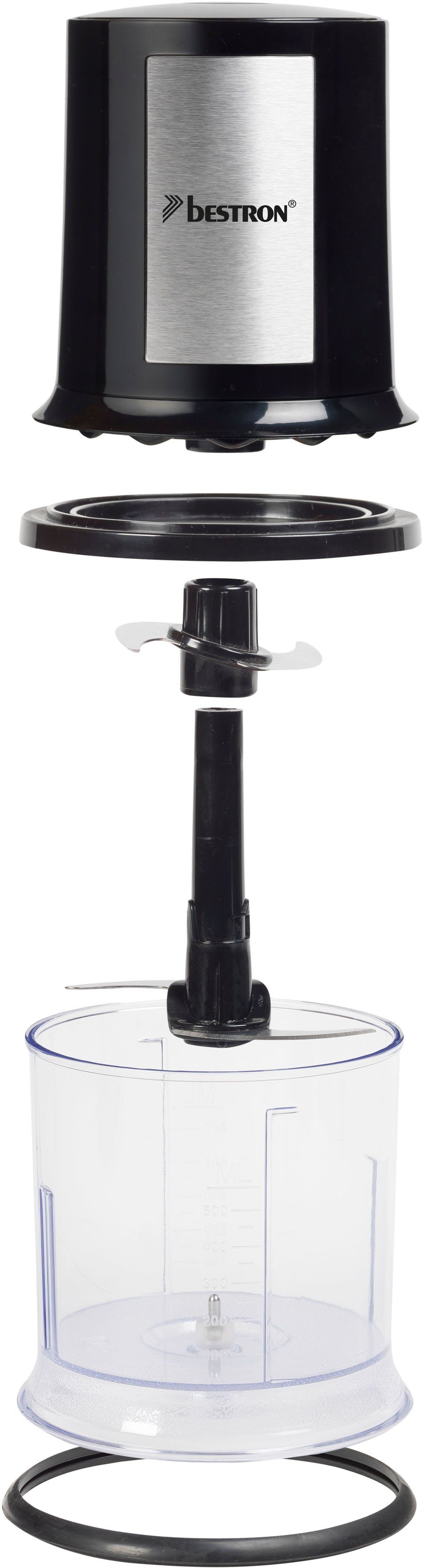 bestron Zerkleinerer AKC200, 400 W, mit zwei Schneidemessern & 500ml Kapazität, große Pulstaste
