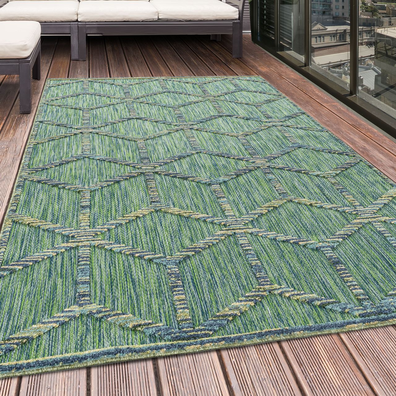 Ayyildiz Teppich, BAHAMA 5151, GREEN, 140 x 200 cm