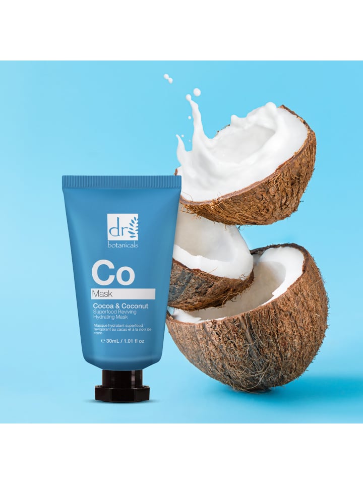 Dr Botanicals Kakao & Kokosnuss Feuchtigkeitsmaske Duo – Belebende Pflege 30ml   60ml günstig kaufen onesize