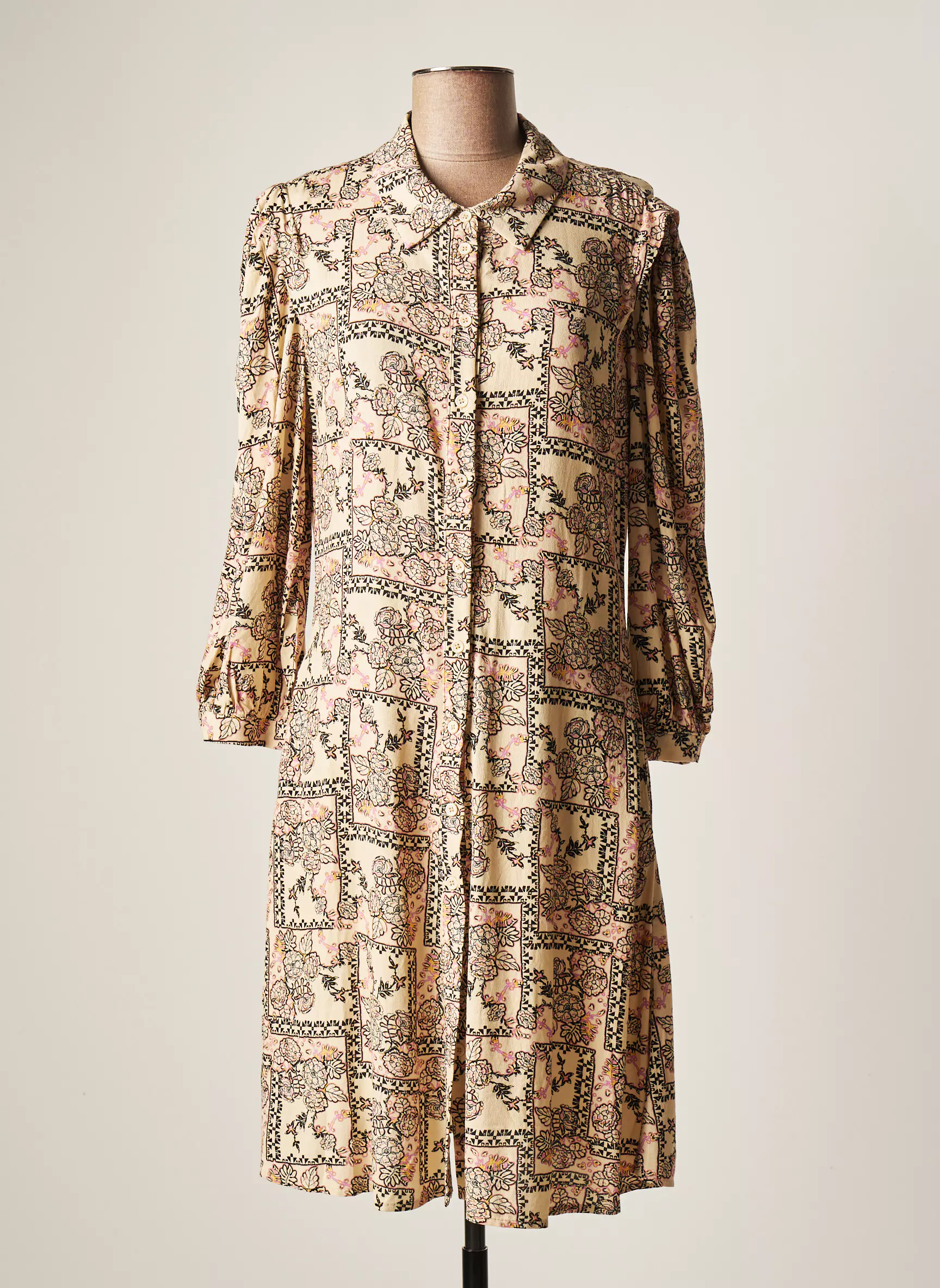 Desires Robes Mi Longues Femme couleur beige