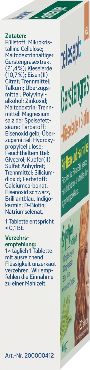 Gerstengras  + Kieselerde + Biotin Tabletten, 30 St