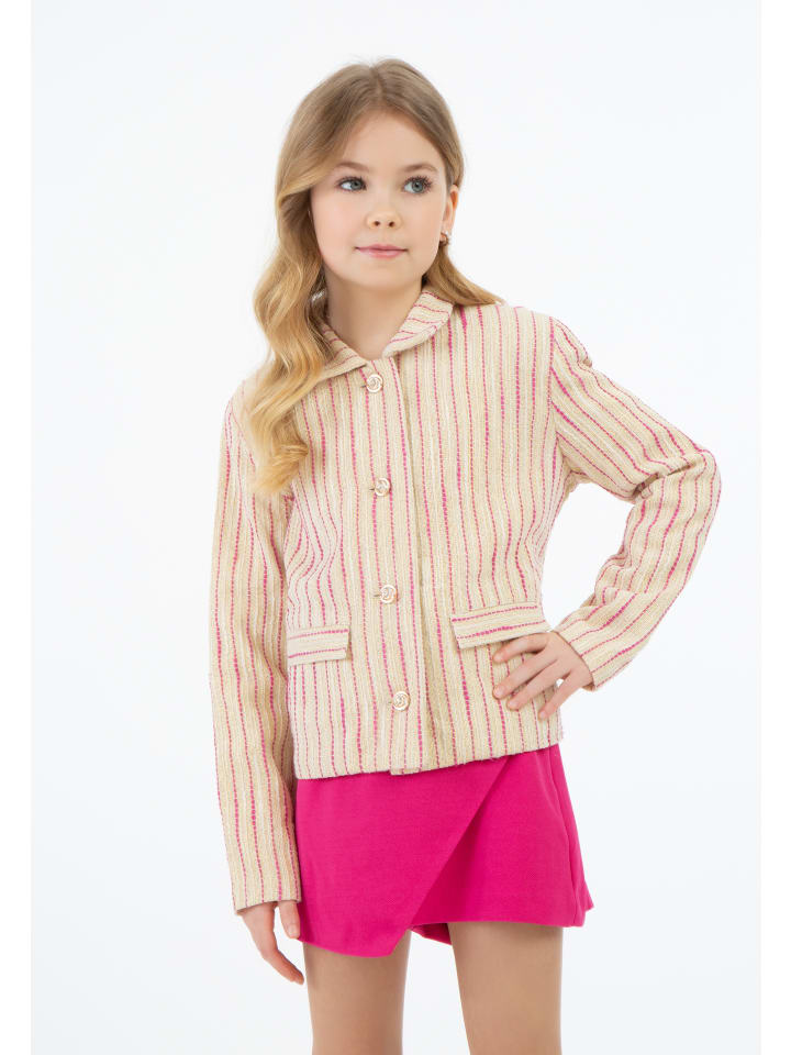faina Blazerjacke in Pink Wollweisser Streifen günstig kaufen