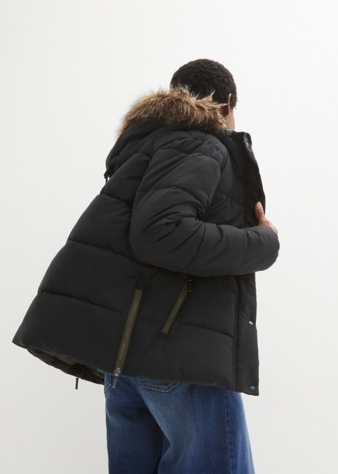 Steppjacke aus recyceltem Polyester mit Kontrastdetails