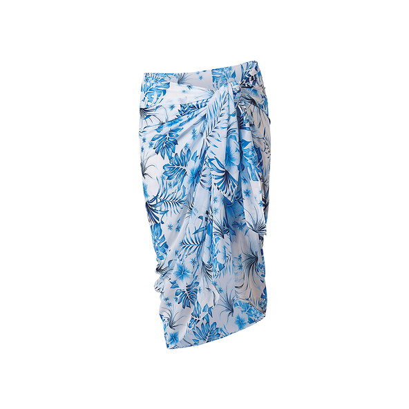 Damen Badebekleidung Pareo, Flower AOP blue