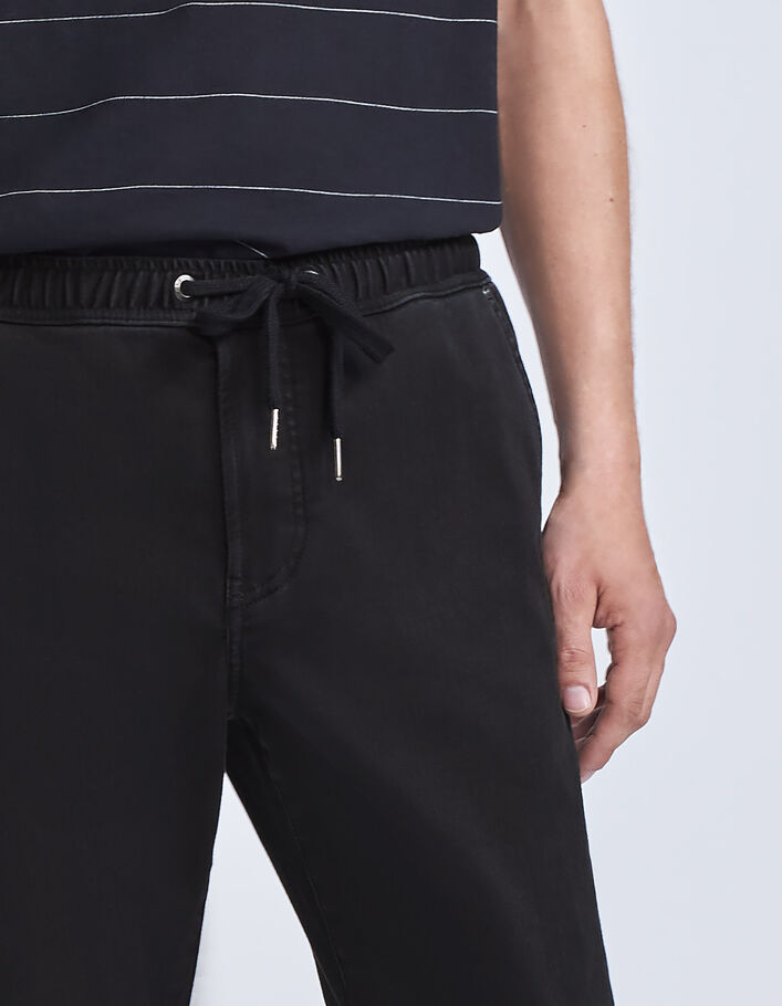 Jogpant COMFORT noir en coton bio texturé Homme