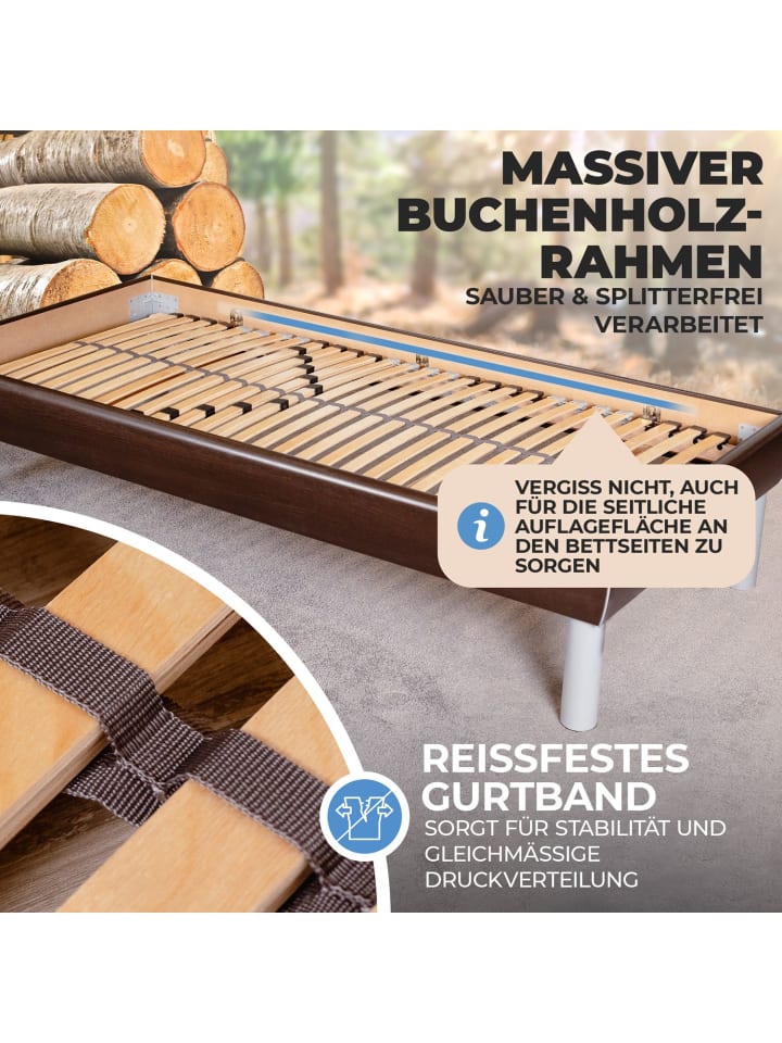 Coemo 2 x Lattenrost Kopfteil verstellbar 90x200 cm in Natur günstig kaufen onesize