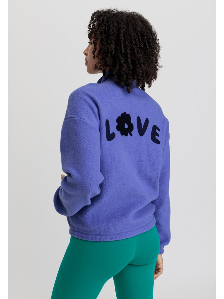 Hessnatur Fleece Jacke Relaxed in irisblau günstig kaufen