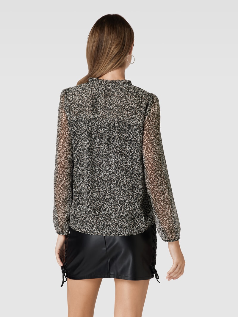 Blusenshirt mit Leopardenmuster Modell 'Ditsy' in schwarz
