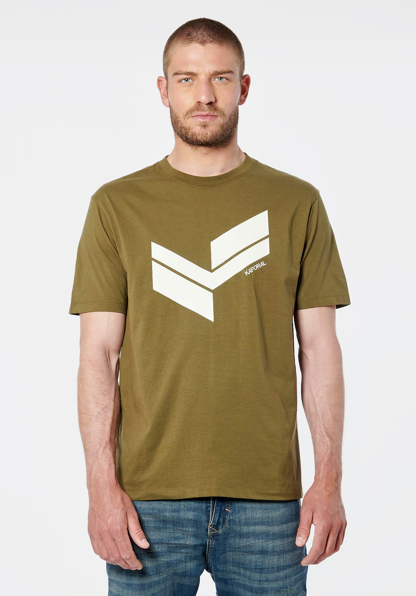 BRYZO  T-shirt kaki homme 100% coton