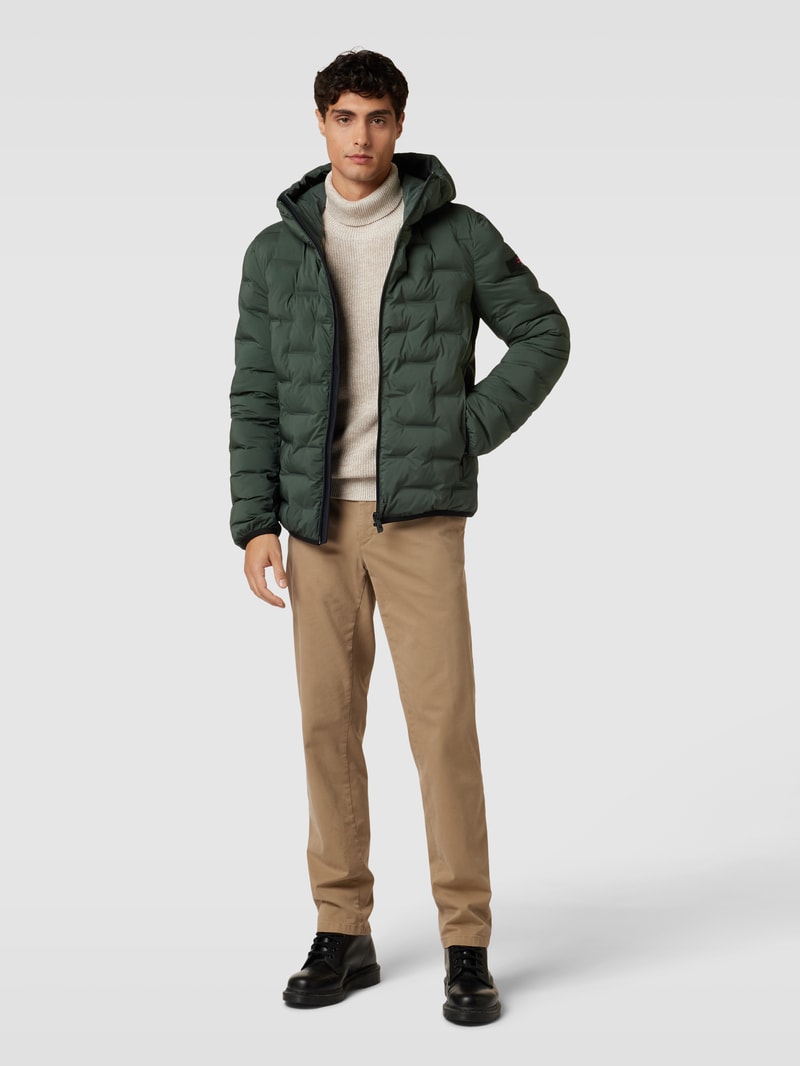 Jacke mit Strukturmuster Modell 'BRANDO' in olivgrün