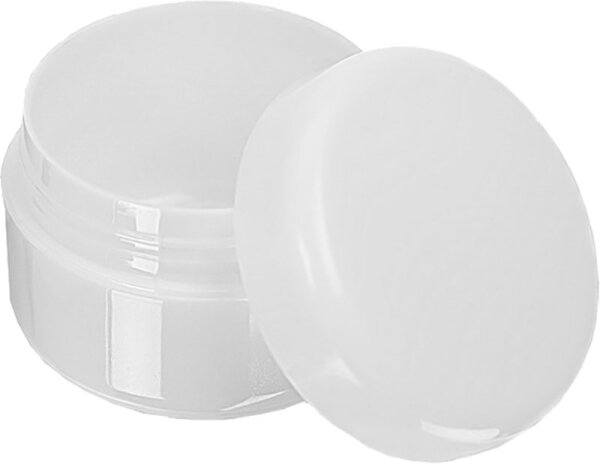 Fantasia Kosmetik-Dose Kunststoff, weiß, für 6 ml, Ø 2,9 cm Höhe: 2 cm Aufbewahrungsbox