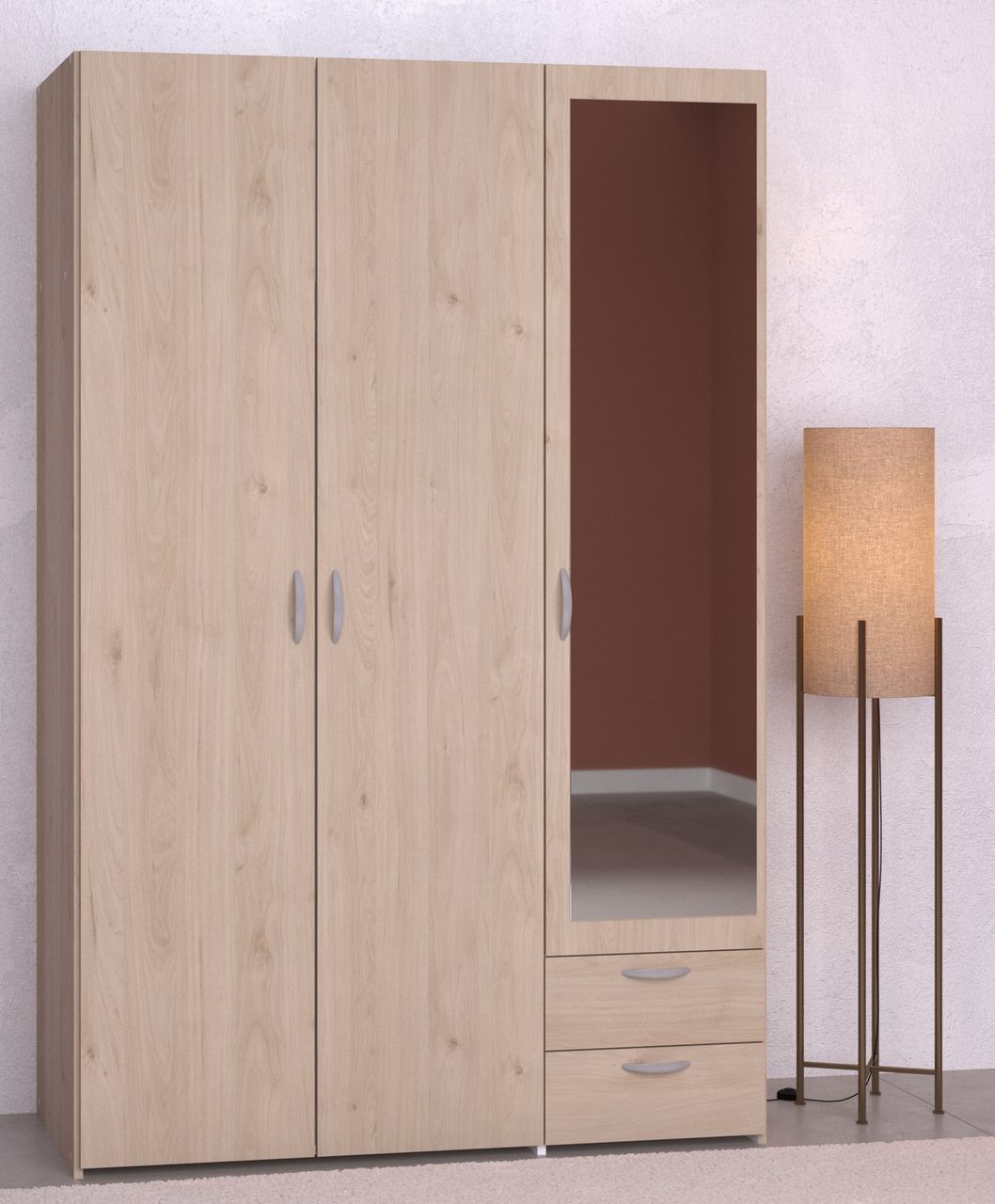 Parisot Parisot, Daily 14, Kleiderschrank 3-türig, mit Spiegel, Eiche