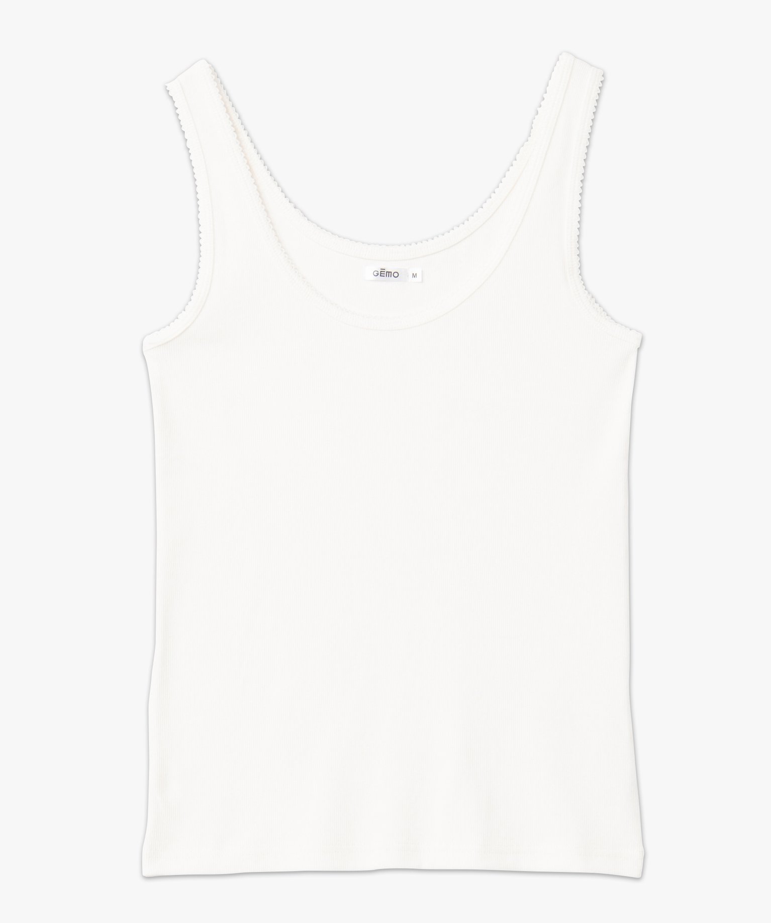 Débardeur lingerie en maille ctelée femme ecru | GEMO