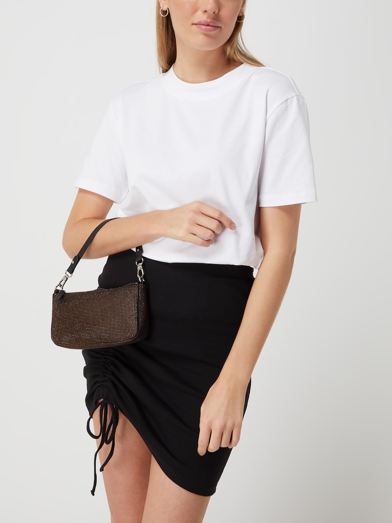 Pochette mit Strasssteinen in schwarz