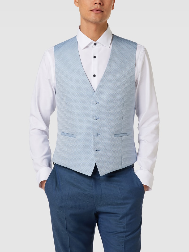 Anzugweste mit Allover-Muster in blau