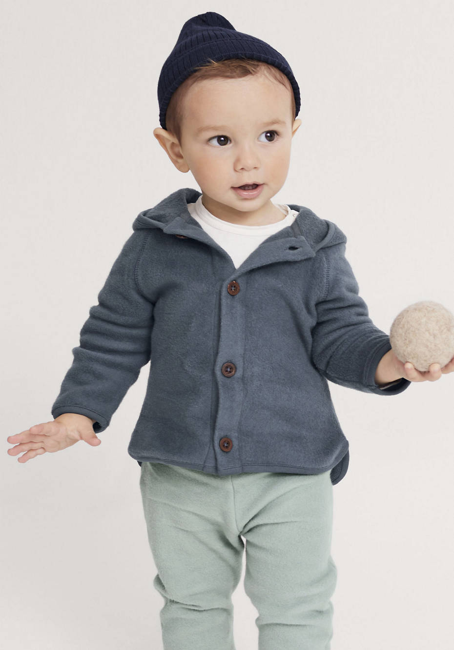 Softfleece-Jacke aus reiner Bio-Baumwolle