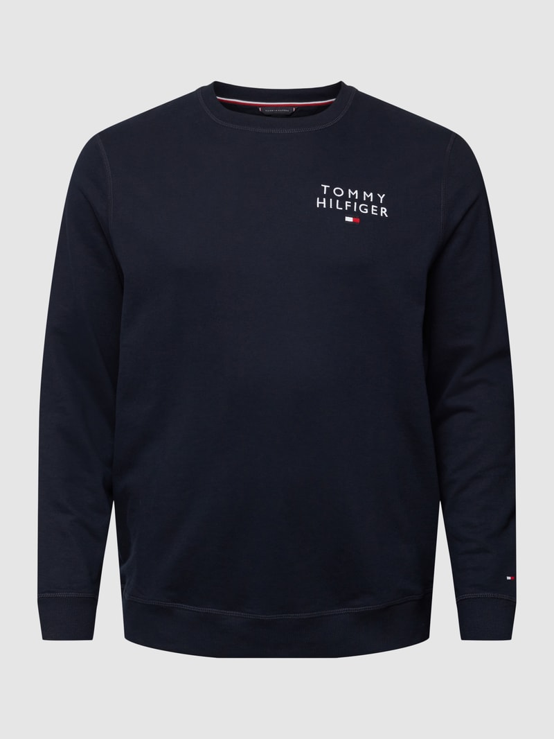 PLUS SIZE Sweatshirt mit Label-Stitchings Modell 'TRACK TOP' in marineblau