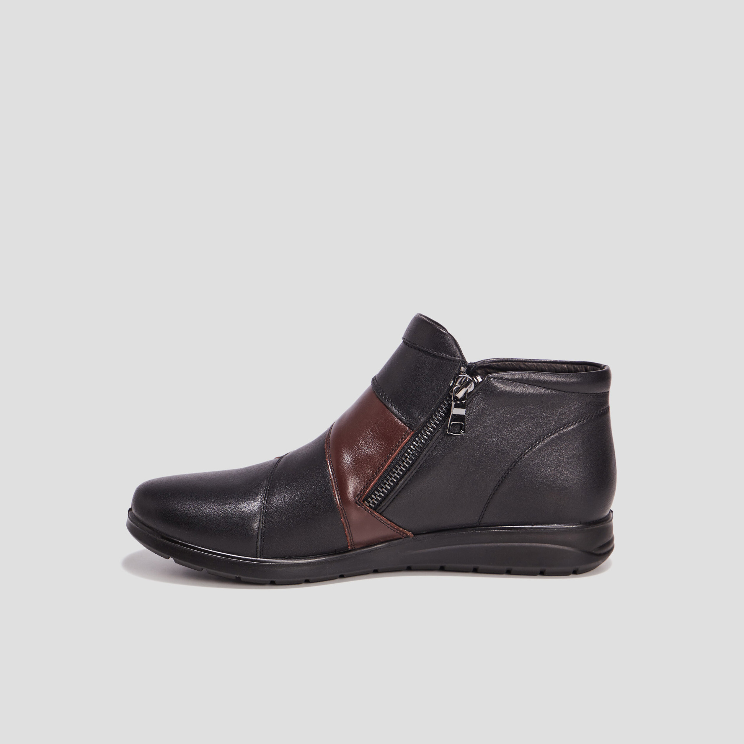 Bottines en cuir noir femme | La Halle
