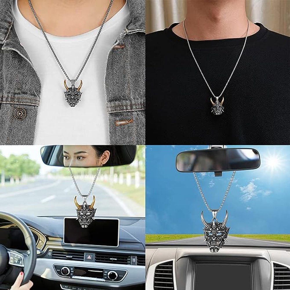 GelldG Anhänger Schmuck, Teufel Maske, Totenkopf, Schädel, Modeschmuck, Anhänger