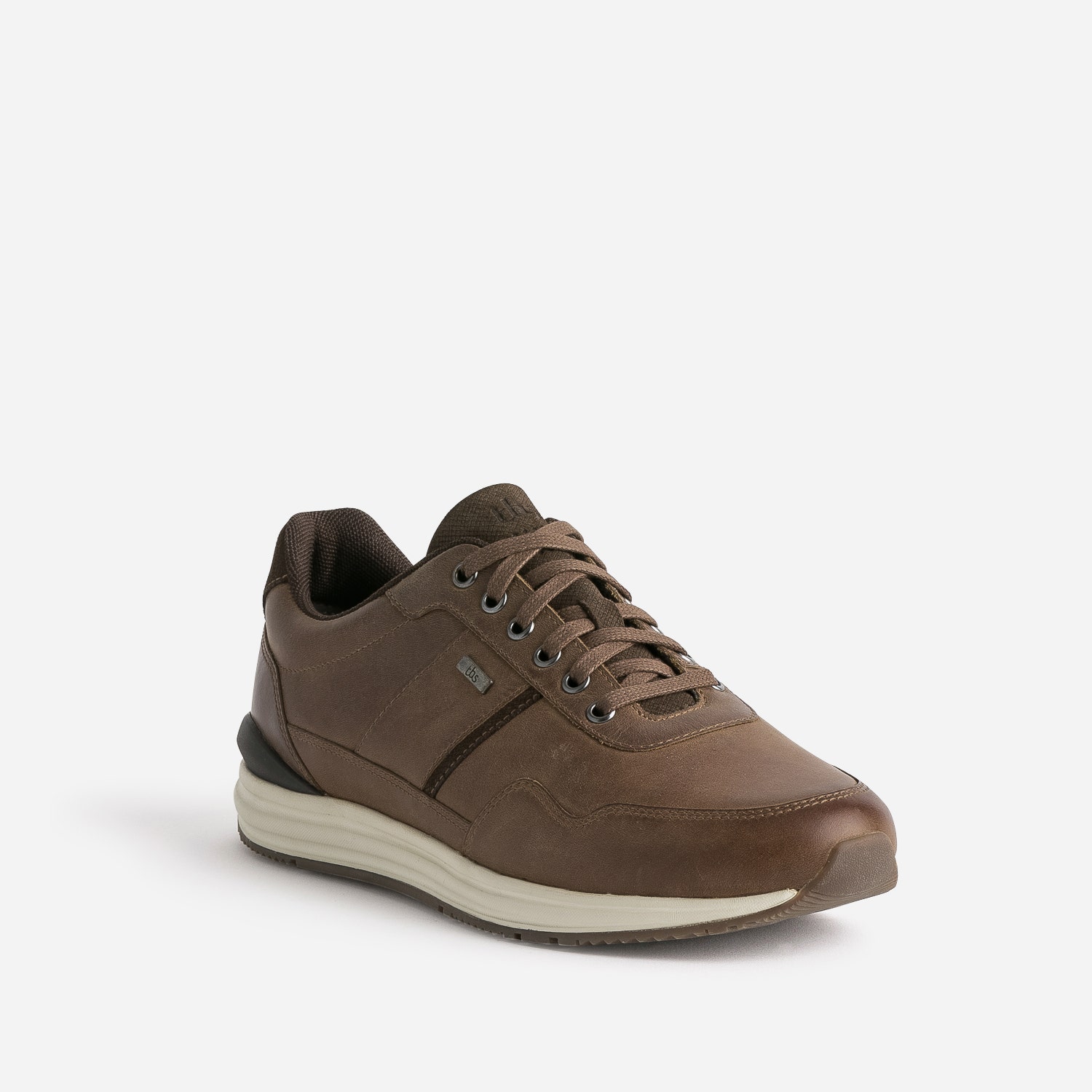 Tennis TBS marron en cuir