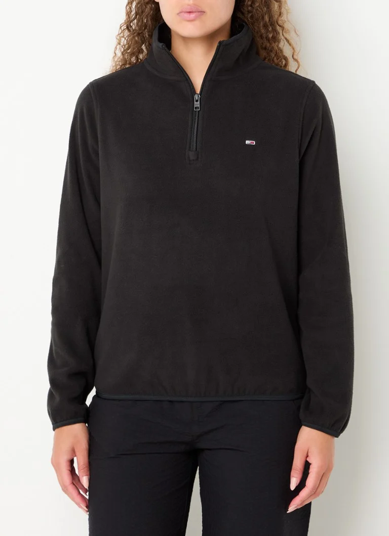 Tommy Hilfiger megztinis su pusiniu užtrauktuku ir siuvinėtu logotipu