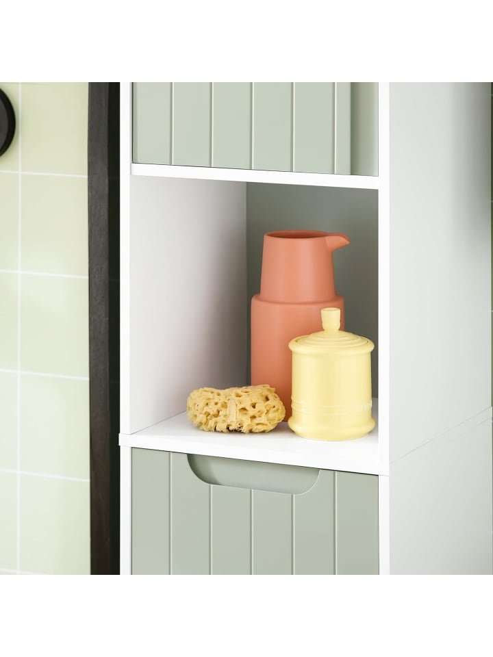SoBuy Hochschrank in Weiß und Grün - (B)31 x (H)167 x (T)30cm günstig kaufen onesize