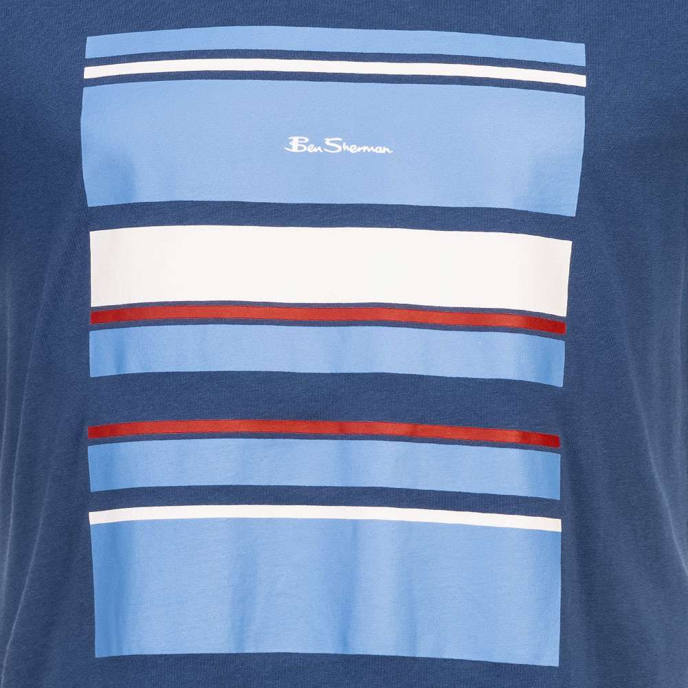 BEN SHERMAN Bold Stripe Panel Herren T-Shirt 0073037DARK BLUE