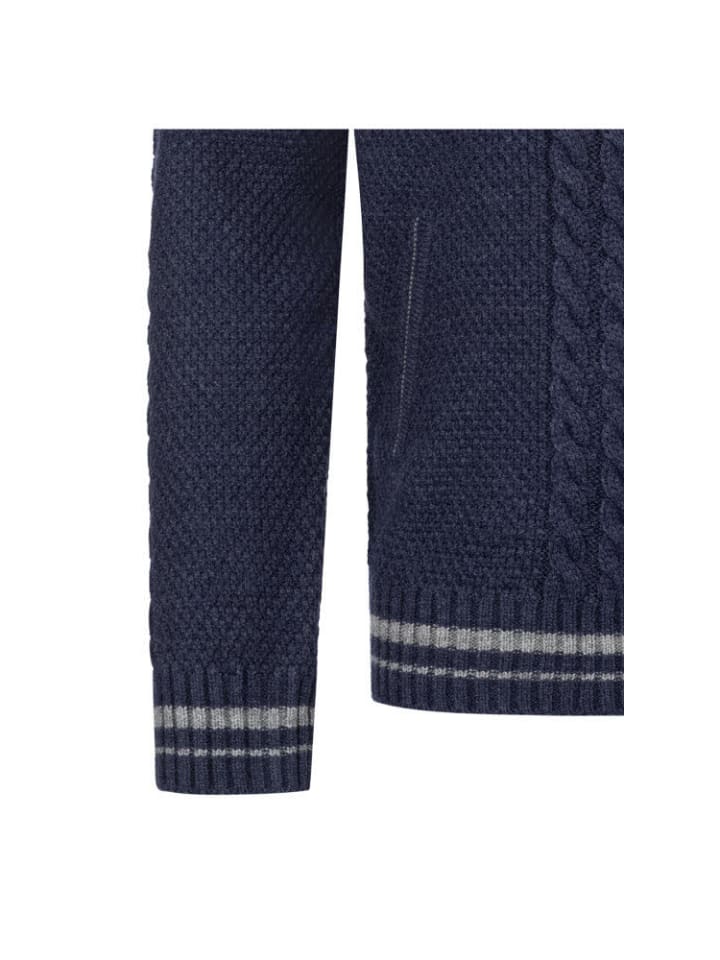 Nübler Trachtenstrickjacke Langarm Henry in Blau günstig kaufen