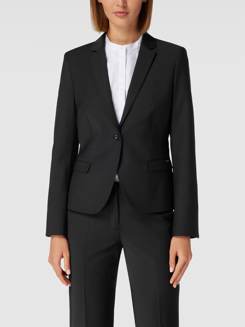 Blazer mit Schurwoll-Anteil Modell 'Ciboom' in schwarz
