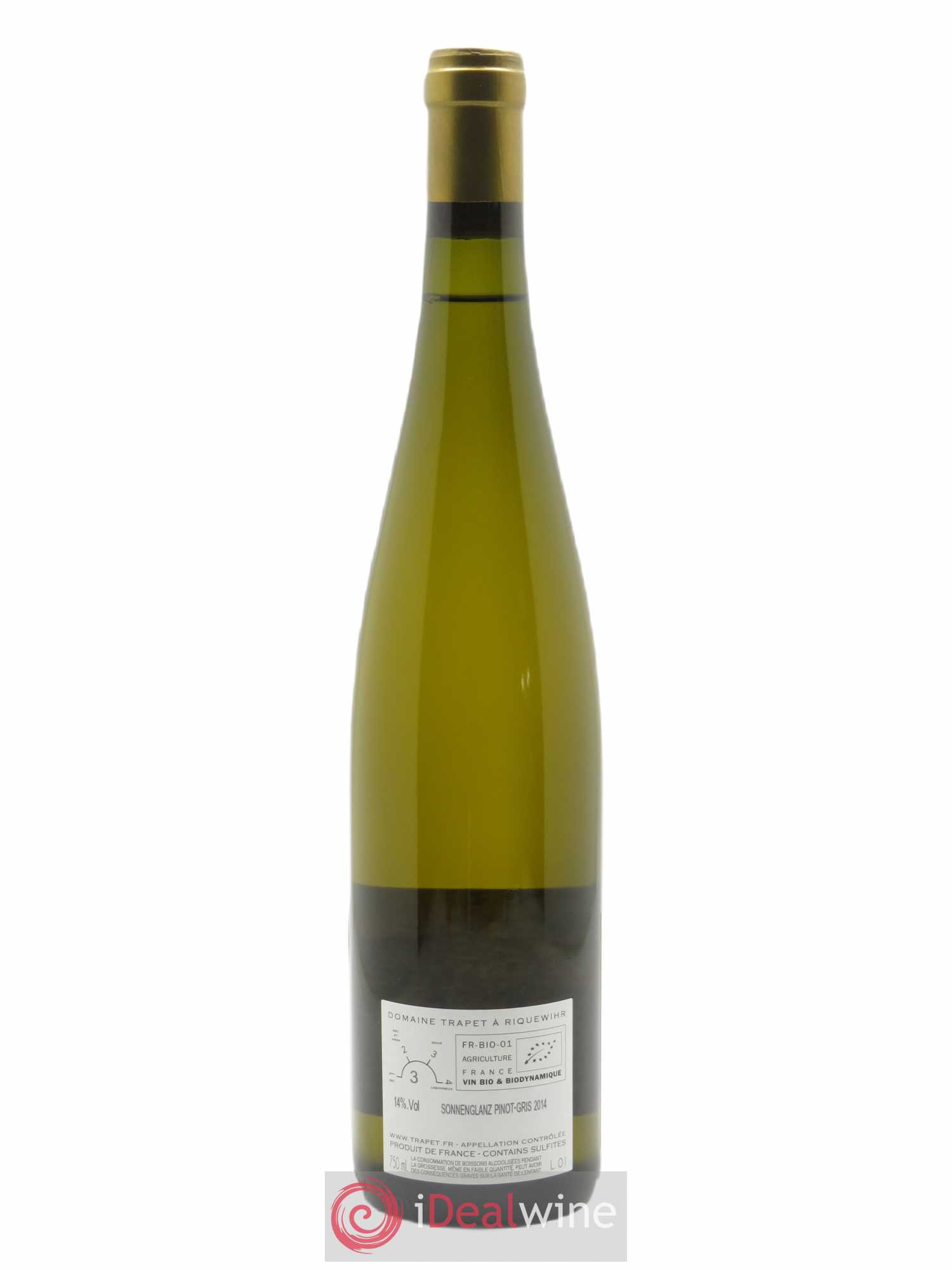 Pinot Gris Grand Cru Sonnenglanz Domaine Trapet  2014 - Lot de 1 Bouteille