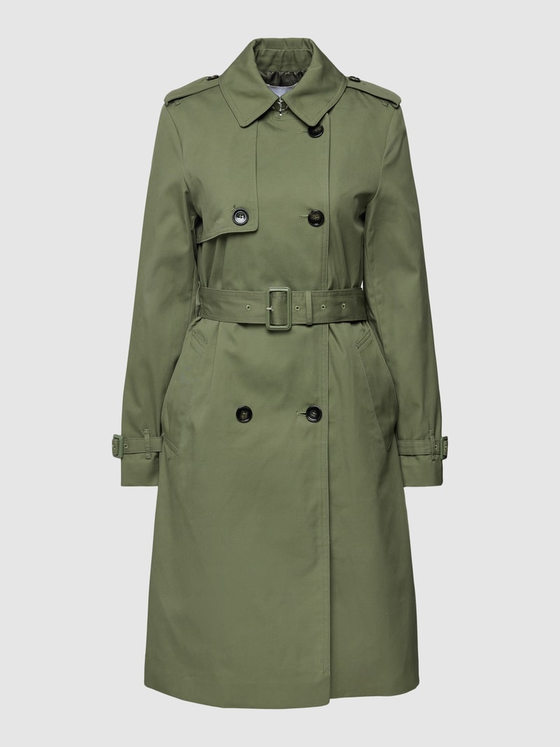 Trenchcoat mit Ärmelriegeln Modell 'POLANA' in olivgrün