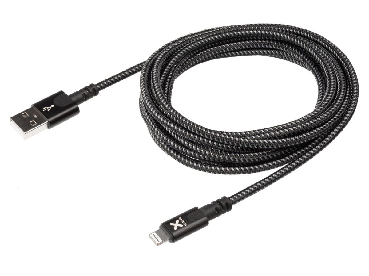 Xtorm 3 meter Schwarz Original USB auf Lightning Kabel