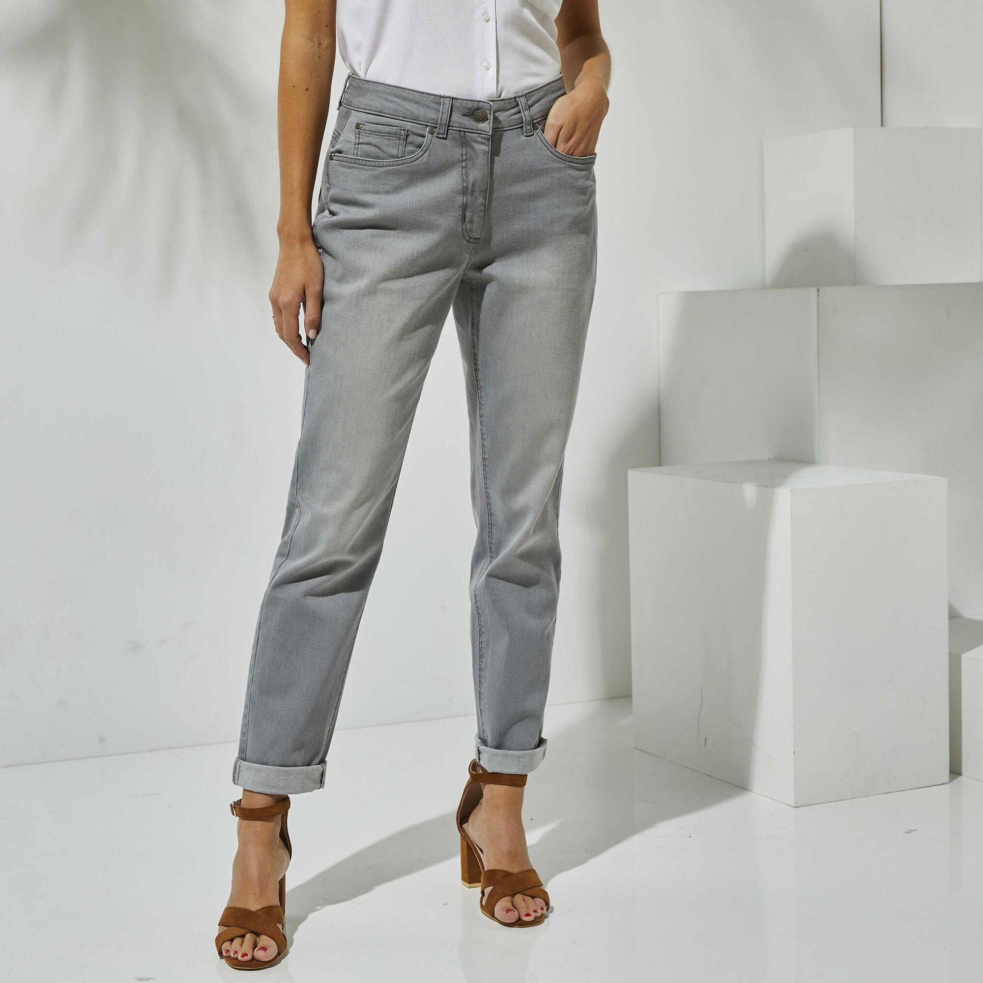 Jean stretch coupe mom