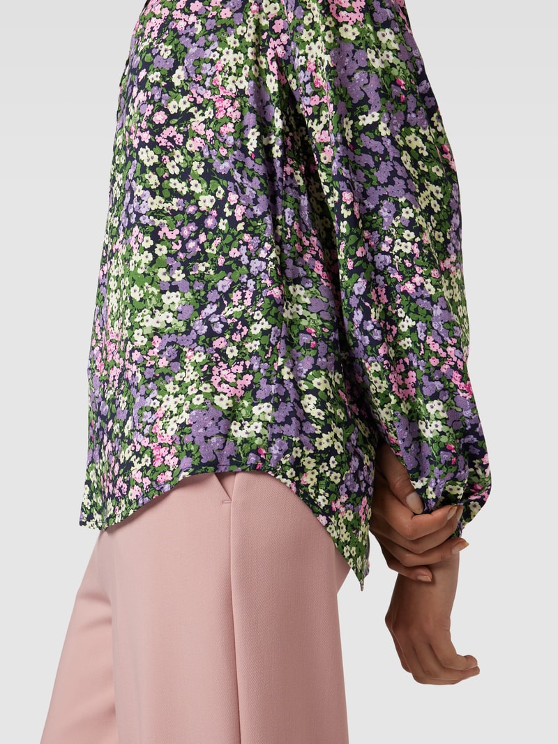 Bluse mit floralem Allover-Muster Modell 'Abelone' in flieder