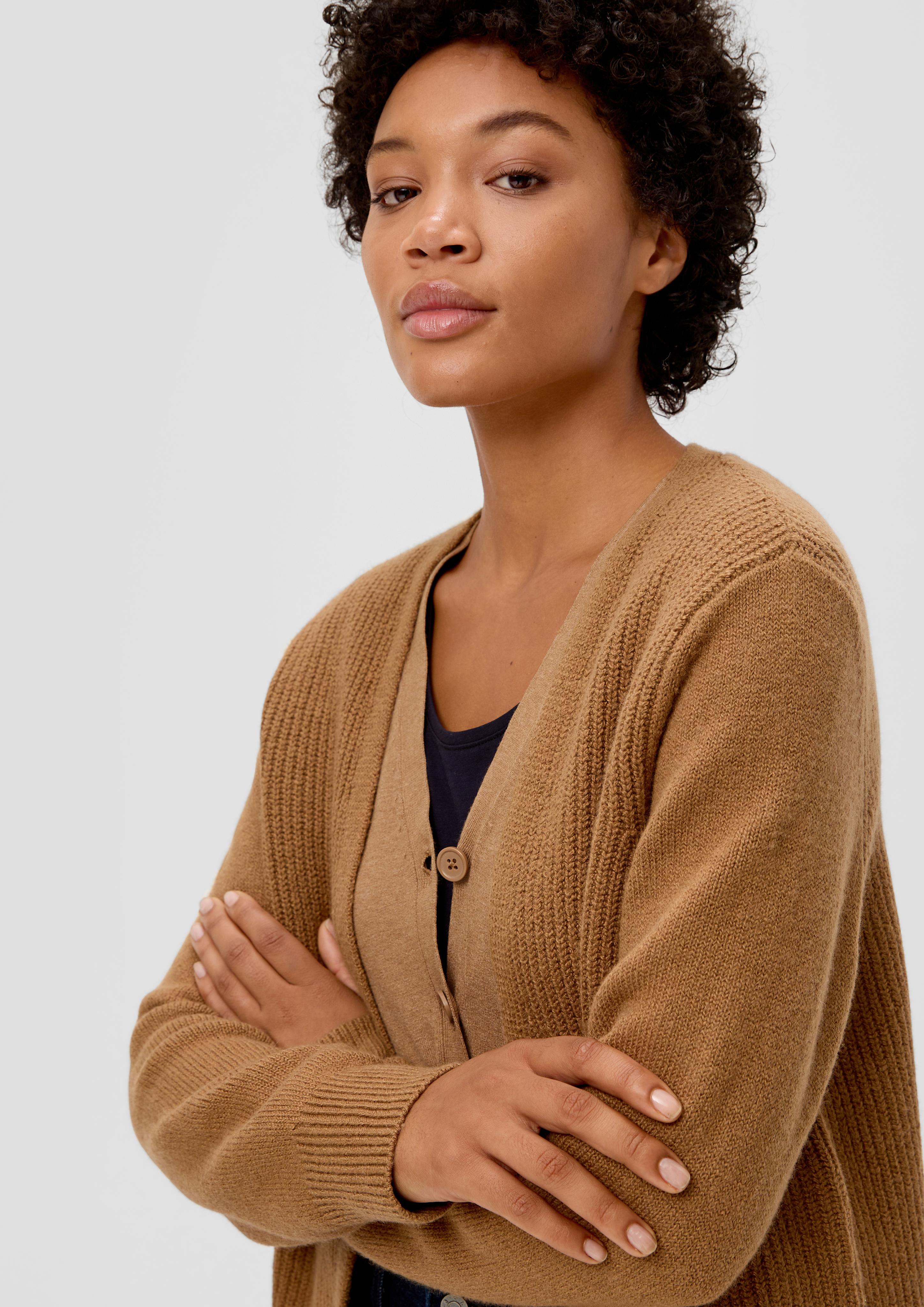 Offene Strickjacke aus Baumwollmix  2134424-8469