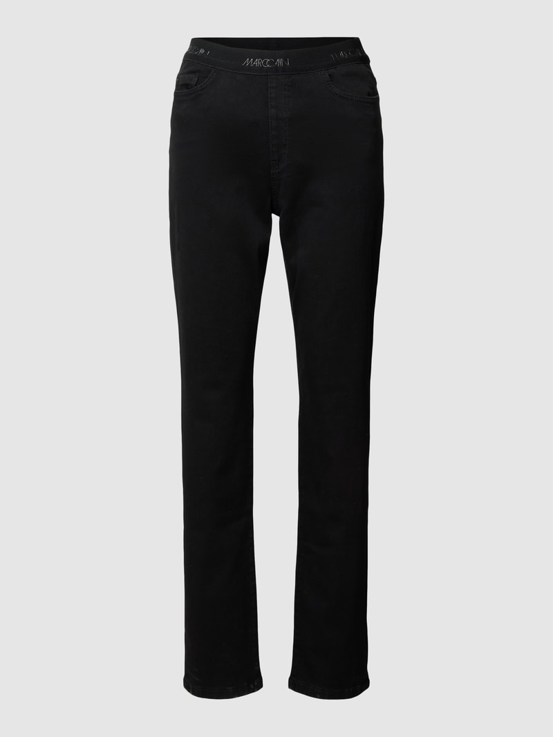 Jeans mit elastischem Bund Modell 'SIENA' in schwarz