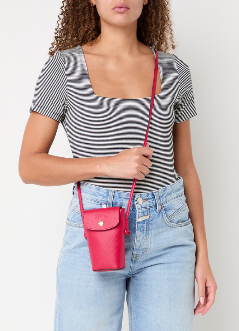 Longchamp Épure leather crossbody phone case