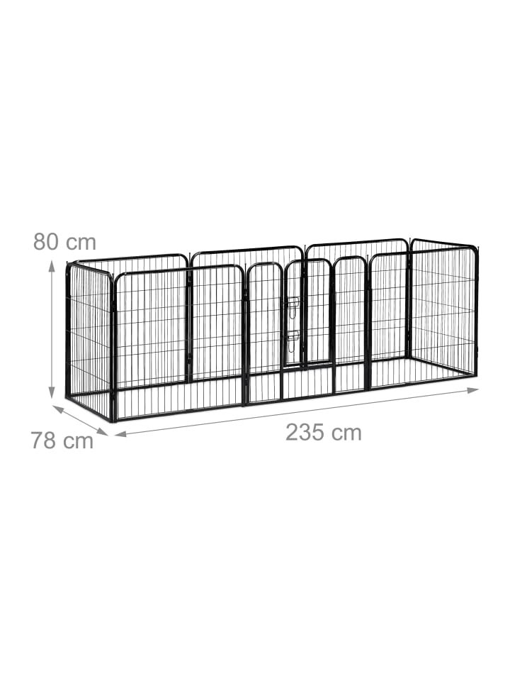 relaxdays Welpenauslauf in Schwarz - (B)78 x (H)80 x (T)235 cm günstig kaufen onesize