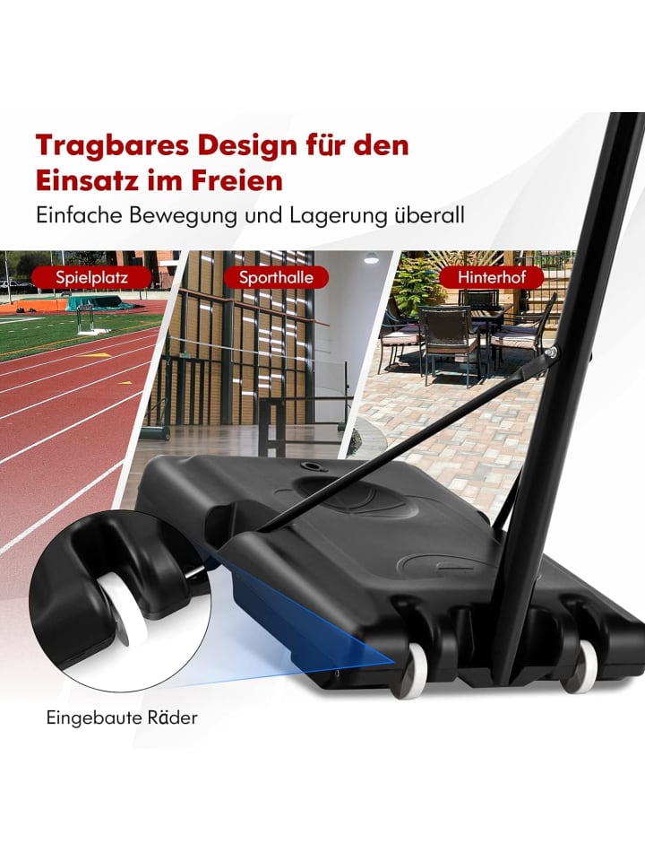 COSTWAY Basketballständer 130-305 cm in Schwarz günstig kaufen 90 cm