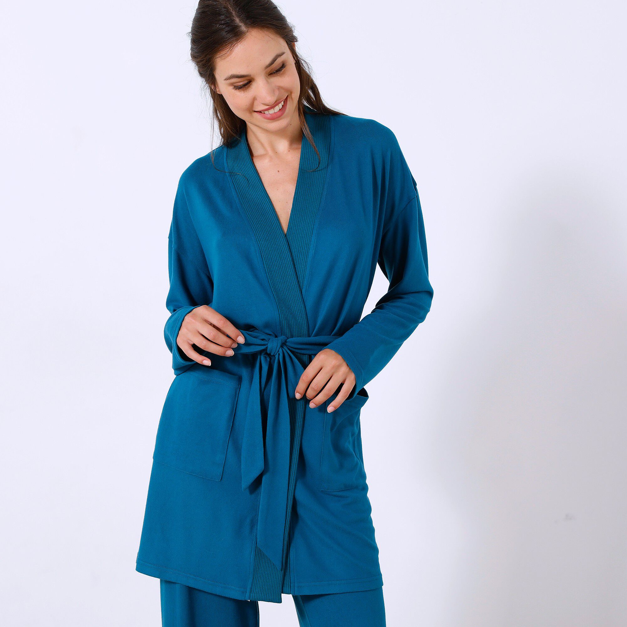 Peignoir court coton doux