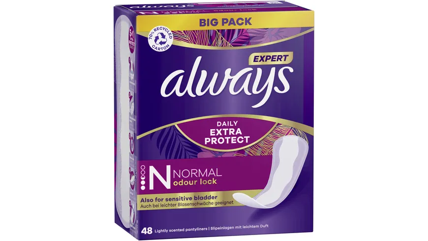 Always Slipeinlagen Expert Daily Protect Normal mit leichtem Duft BigPack 48ST